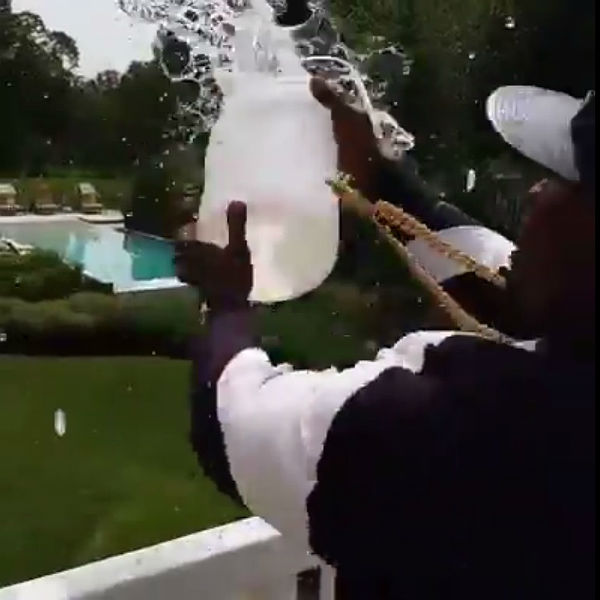 50 Cent does his own version of the ice-bucket challenge